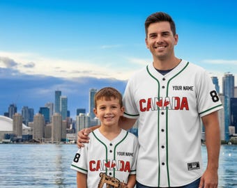 Custom Canada Baseball Jersey Personalized Name Number Maple Leaf Team Shirt