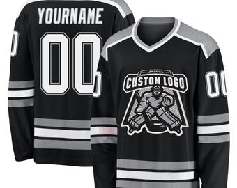 Custom Black & Grey Hockey Jersey: Personalized Team Uniform
