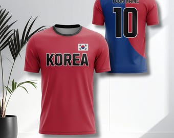 Personalized Korea Soccer Shirt, World Cup Fan Jersey