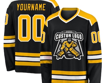 Custom Black & Gold Hockey Jersey: Personalized Team Uniform
