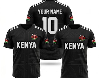 Kenya Custom 3 Shirt Bundle Baseball Jersey T Shirt Polo National Pride Gift