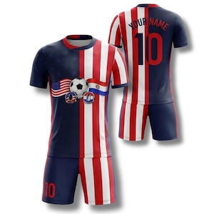Aangepaste Argentijnse voetbalshirtset, gepersonaliseerde voetbalshirtset