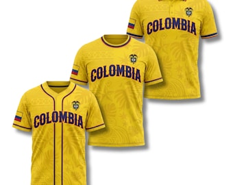 Colombia Shirt Bundle Baseball Jersey T Shirt Polo Yellow Flag Fan Gift