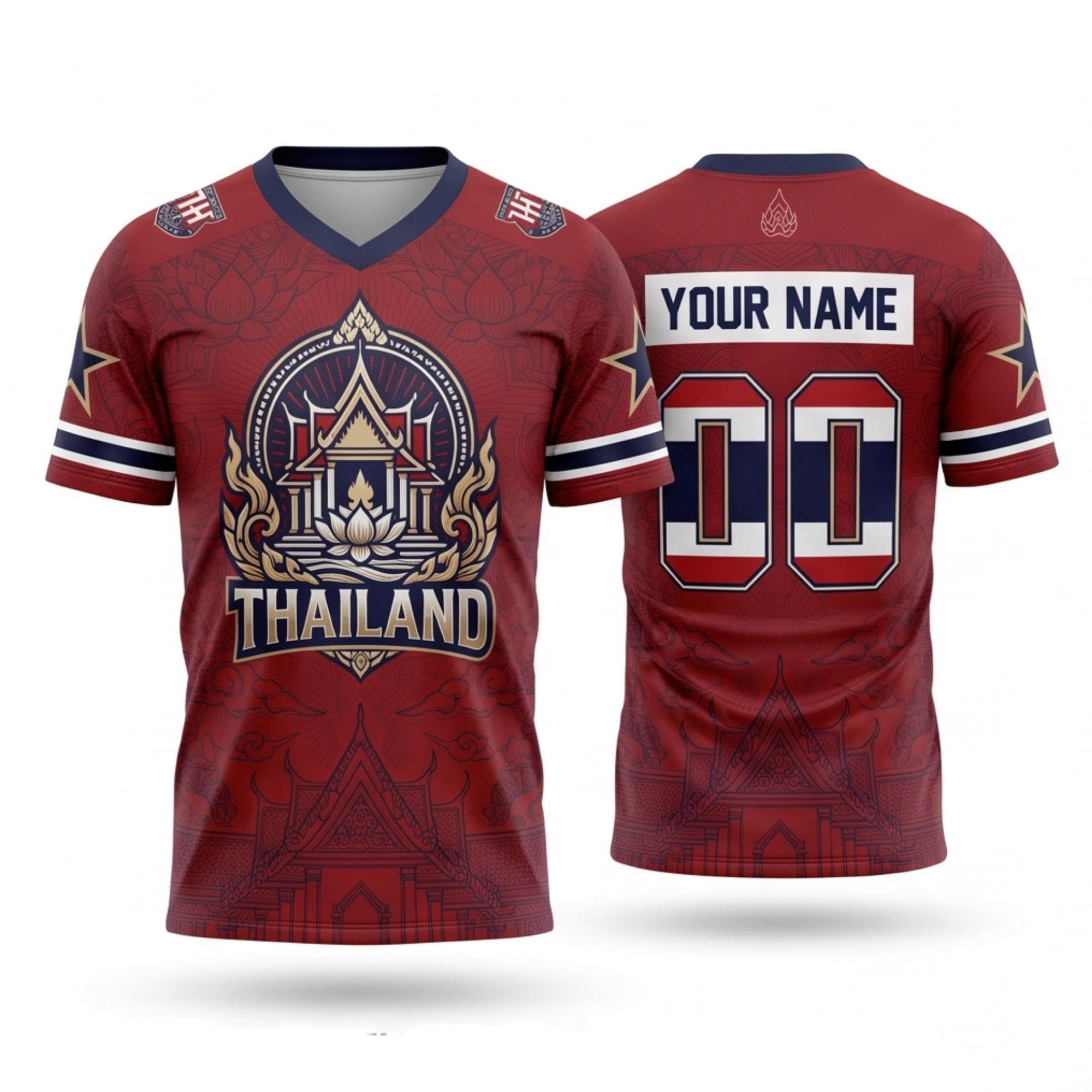 Thailand V Neck Jersey S to 7XL Personalized Name Number Soccer