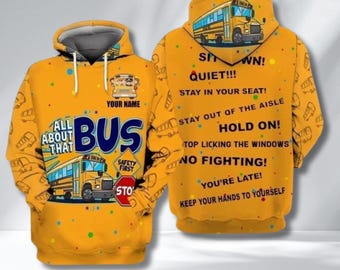 Personalized School Bus Driver Hoodie, Funny Safety Rules Print