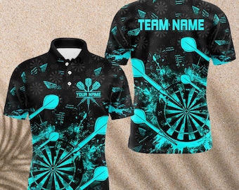 Darts Team Polo Shirt Custom Name Dartboard Sports Pub Game Tee