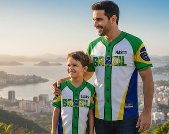 Anpassad Brasilien basebolltröja Personlig namnnummer Lag Softbolltröja