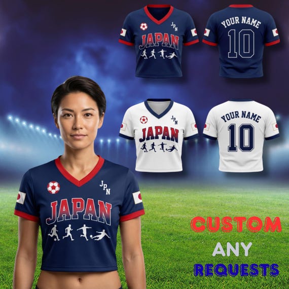 Japan 2026 Crop Top Jersey for Soccer Fans, Women Football