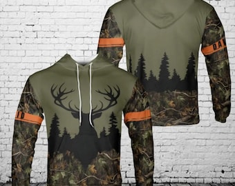 Individuelles Hirsch Jagd Hoodie: Camouflage Forest Buck Sweatshirt