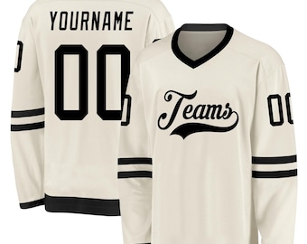 Personalisiertes weißes Hockey Trikot: Personalisiertes Teamsport Fan Geschenk