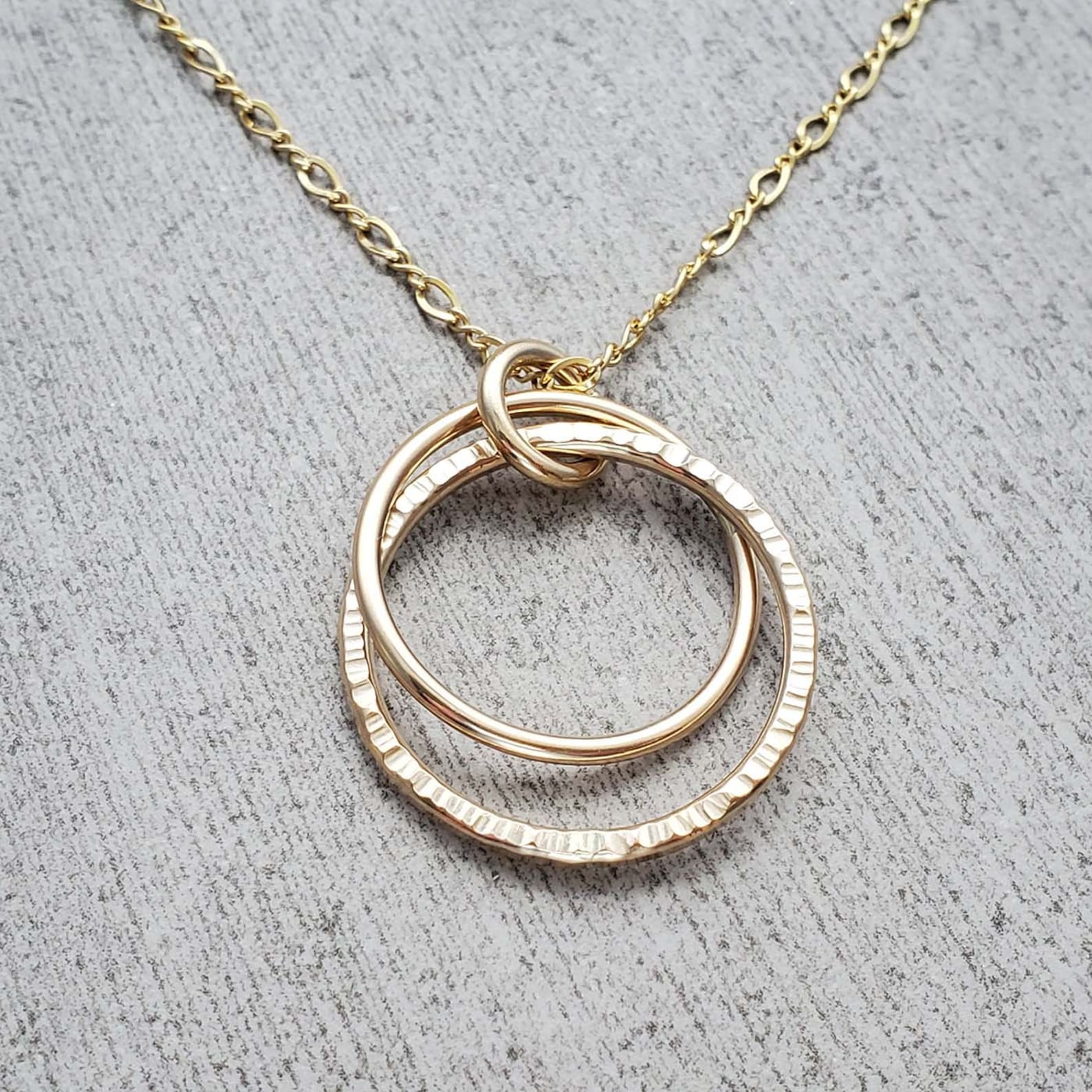 Double Hoop Necklace - Etsy