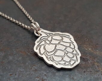 Sterling Hop Flower Necklace