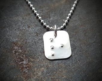 Braille Initial Necklace