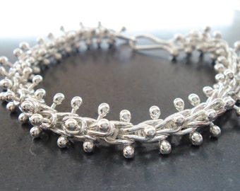 Bracelet chenille Fine Siver