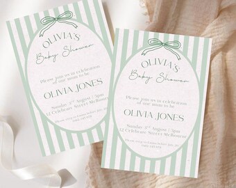 Modern Pastel Baby Shower Invitation Template: Customizable Design (Digital Download)