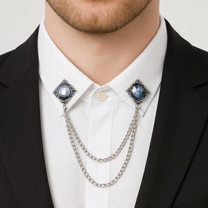 Broche de borla de cristal: broche de liga estilo universitário retrô