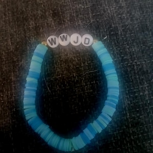 WWJD Clay bead bracelets