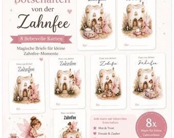 Tooth Fairy Letter Set – 8 Cards from the Tooth Fairy | Tooth Fairy Letter | Lost Tooth Card | Tooth Fairy Mail for Children | Magical Tooth Fairy Letters