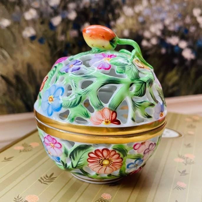 Herend Porcelain Trinket Box - Etsy