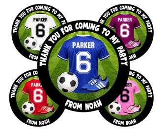 Personalised Children’s Party Bag Stickers, Party, Thank You Stickers, Birthday, Sweet Cones Celebration: Football Kit Theme