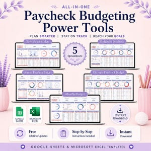 Paycheck Budgeting Power Tools | Spreadsheet Templates in Excel & Google Sheets - Zero Based Monthly and Annual Budget Planners