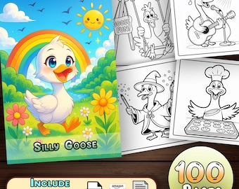 Silly Goose Coloring Book: 100 Pages of Funny Activities (PDF Download
