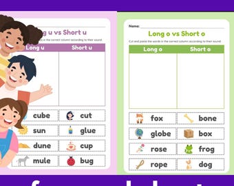 Vowel Practice Worksheets – Complete A, E, I, O, U Phonics & Early Reading Activities for Kids