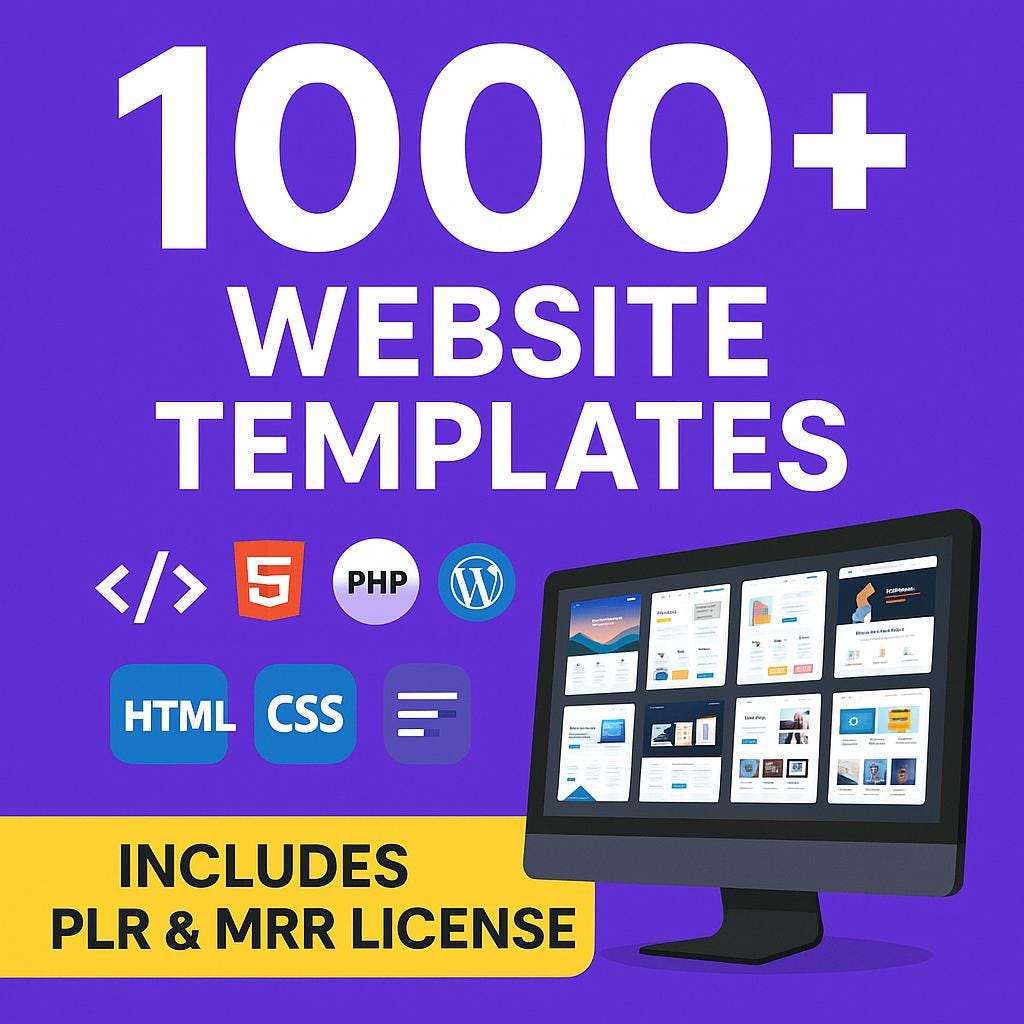 1000+ Website Templates | HTML CSS PHP Wordpress Themes (plr Mrr) - Etsy