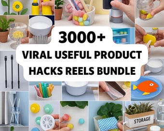 3000+ Viral Product Hacks Reels Bundle: Social Media Content (Instant Download)