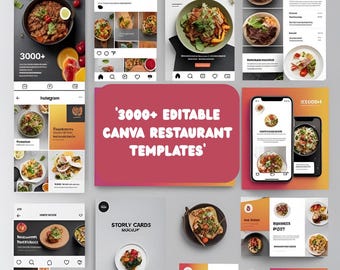 Canva Restaurant Template Kit: 3000+ Social Media & Menu Designs (PDF Access)