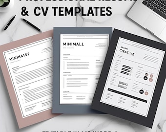 Modern Resume Template | CV Template | Cover Letter | ATS Friendly | MS Word Editable | Instant Download
