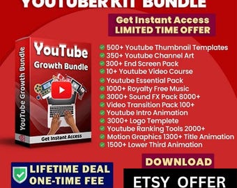 YouTube Growth Kit | Social Media Marketing Bundle | Tools  Templates for Subscribers, Views  Channel Success
