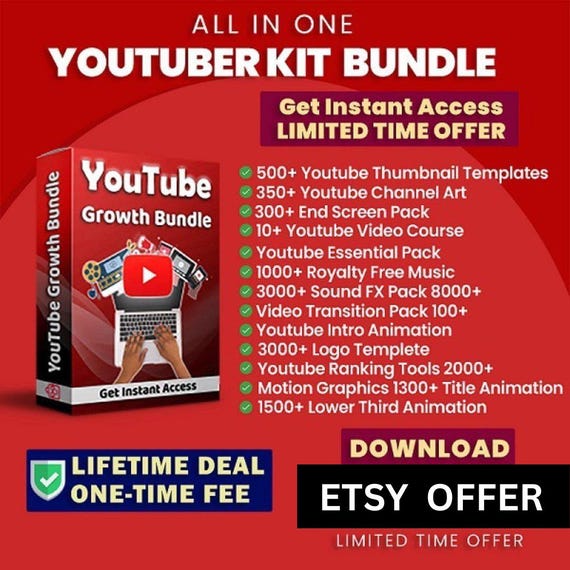 YouTube Growth Kit | Social Media Marketing Bundle | Tools  Templates for Subscribers, Views  Channel Success