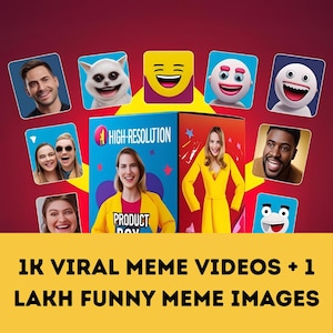 Viralt meme-innehållspaket – 1000+ engagerande meme-videor för Instagram Reels, YouTube Shorts och TikTok