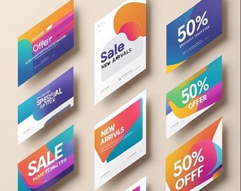 Oltre 100 modelli di banner per social media: design PSD per marketing (download digitale)