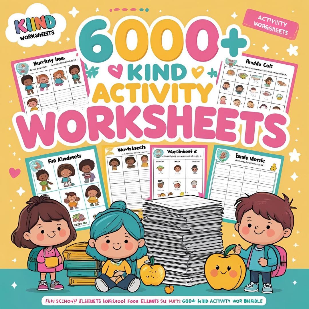 6000+ Kind Activity Worksheets Mega Bundle | Printable Kids Activities ...