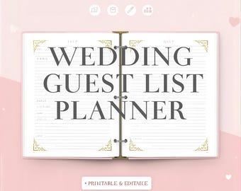 Wedding Guest List Planner – RSVP Tracker & Seating Chart (Google Sheets Template) (Digital Download)