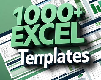 1000+ Excel Templates Bundle | Budget, Invoice, Planner, Tracker Sheets | Editable Spreadsheet for Business