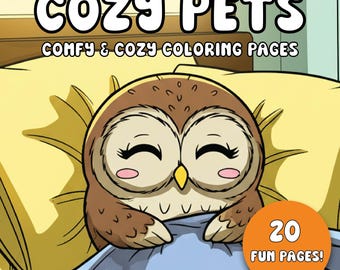 Kawaii Coloring Book PDF: Bold Easy Hygge Pet Animal Printable