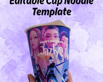 Huntrix Kpop Demon Hunter Cup Noodle Label Template (Digital Download)