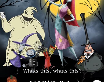 Nightmare Before Christmas Birthday Invitation, Editable Jack Skellington Party Invite (Digital Download)