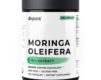 Moringa Oleifera Leaf Powder Supplement - 6000mg - 120 Capsules