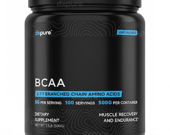 BCAA Powder 500g - Branched Chain Amino Acids - 100 Servings - Unflavored