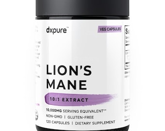 Lions Mane Mushroom Supplement - 10,000mg - 120 Capsules