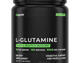 L-Glutamine Powder Workout Recovery 500G - 100 Servings - Unflavored