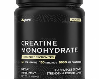 Creatine Monohydrate Micronized Powder 500G - 100 Servings - Unflavored