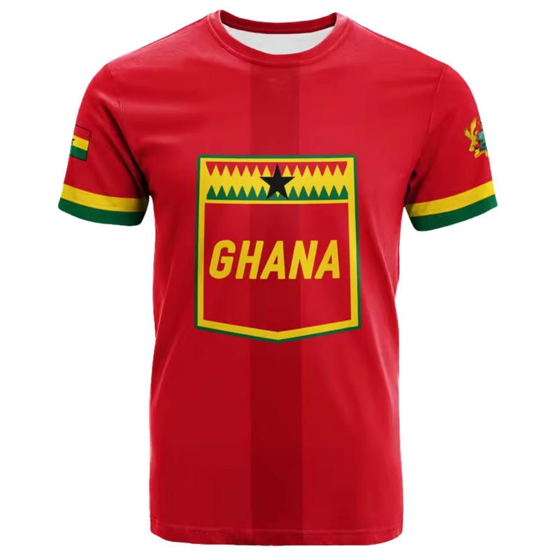 Personalized Ghana Soccer Jersey Shirt, Custom Name Number Red Football Fan Tee, Ghana Team Inspired Unisex Gift For Men Women Fans image 2