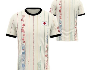 Camiseta japonesa Sakura, camiseta japonesa con estampado de flores de cerezo, camiseta retro con la bandera de Japón.