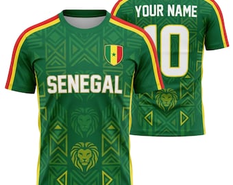 Camiseta de la Selección Nacional de Fútbol de Senegal, Camiseta de fútbol personalizada con nombre y número, Regalo para el aficionado