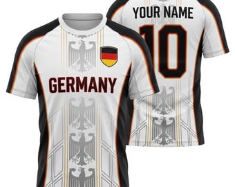 Deutschland Trikot mit Namesnummer, deutsches Trikot für Männer Frauen Kinder
